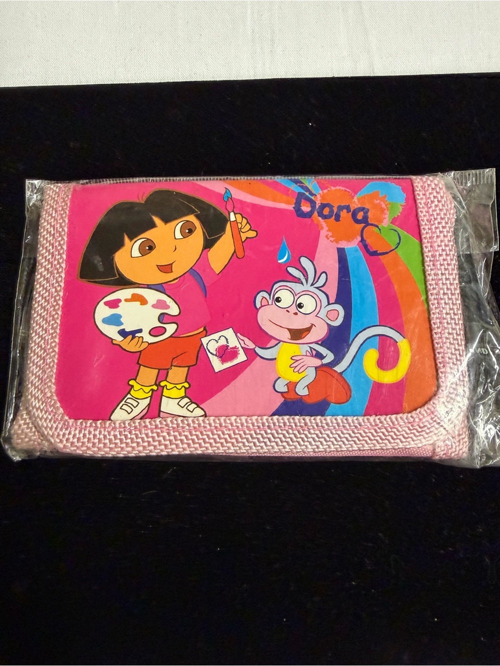 Dora Kids Pink Character Wallet with Monkey Print